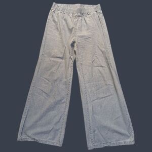 EUC SHEIN Light Blue Wide Legs Elastic Waist Pull On Jeans Sz 12 XL 100% Cotton